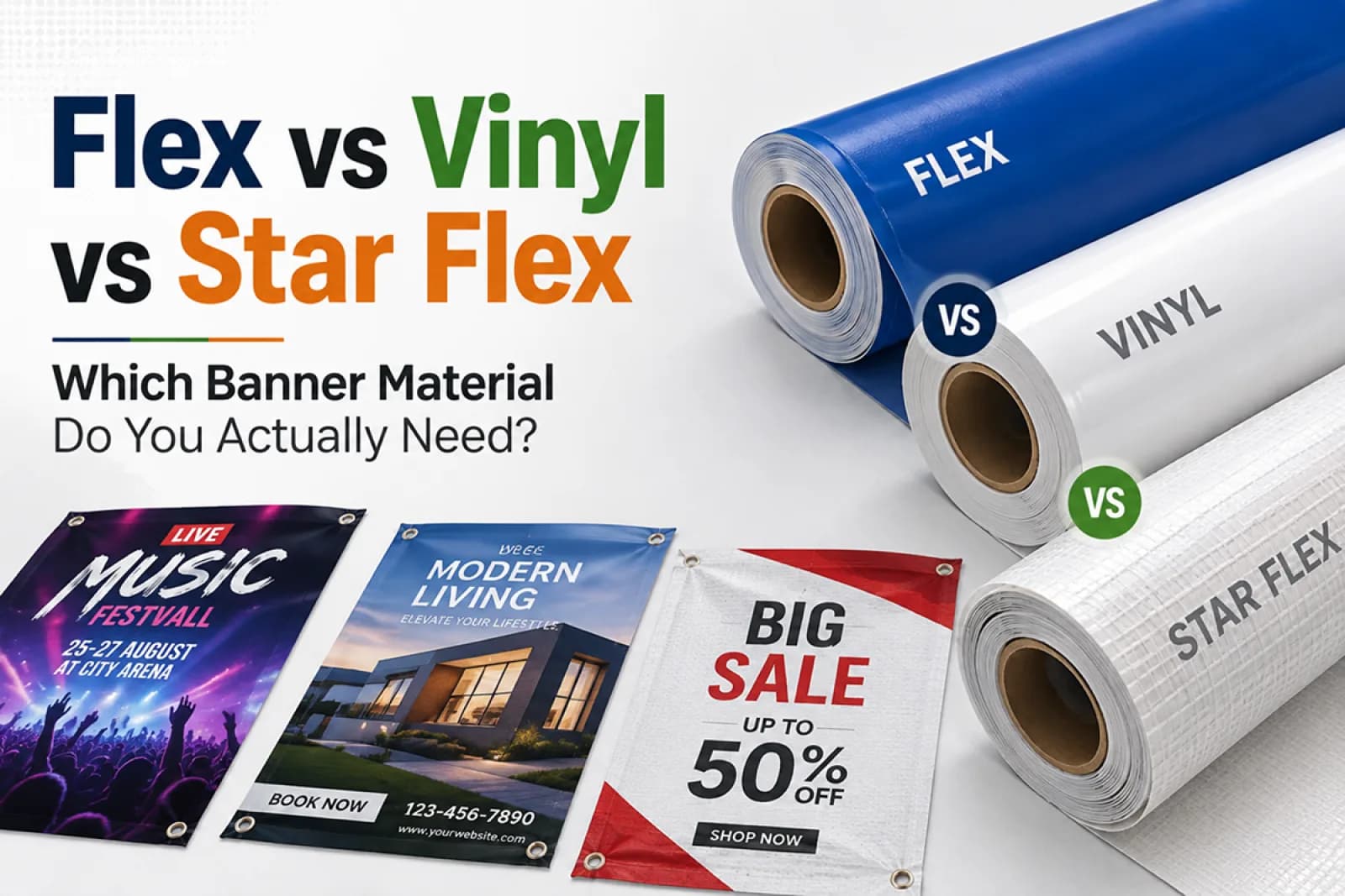 Flex vs Vinyl vs Star Flex: Which Banner Material Do You Actually Need?
